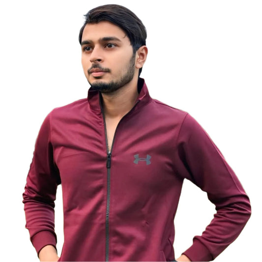 Sleek Maroon Zipper  Tracksuit | Superior Quality, Fine Finishing and Comfortable